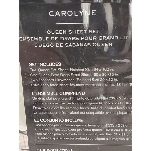 Ralph Lauren CAROLYNE VINE White Queen Sheet Set w/2-Pack Standard Pillowcases - Picture 8 of 13